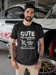 T-Shirt für Mechaniker,Hobbyschrauber mit Spruch Gute Mechaniker hören nicht auf wenn sie müde sind, sie hören auf wenn sie ferig sind auto-emotion.net